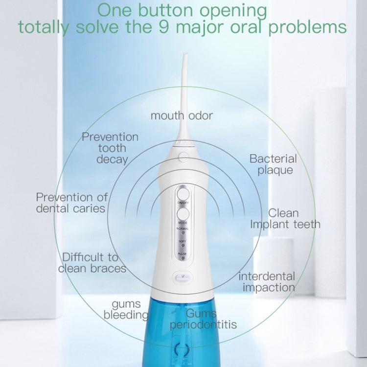Wireless Water Floss Cleaner Portable 1400mAh USB-Rechargeable Water Flosser IPX7 Waterproof Oral Irrigator, Water Tank Capacity: 300ML