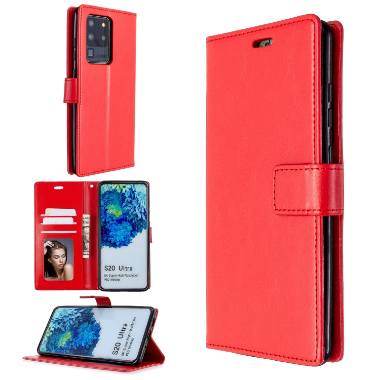 For Galaxy S20 Ultra Crazy Horse Texture Horizontal Flip Leather Case with Holder & Card Slots & Wallet & Photo Frame