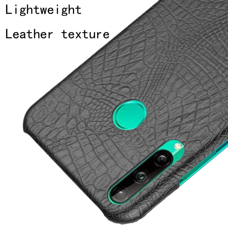 For Huawei P40 lite E/Y7p Shockproof Shockproof Crocodile Texture PC + PU Case