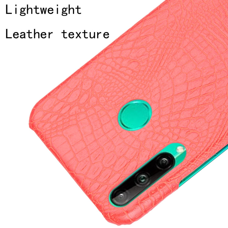 For Huawei P40 lite E/Y7p Shockproof Shockproof Crocodile Texture PC + PU Case