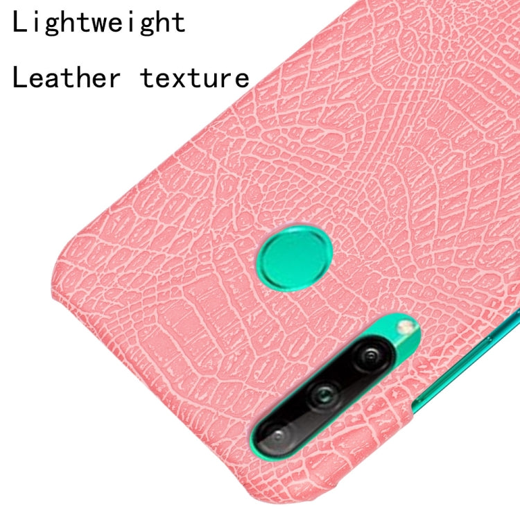 For Huawei P40 lite E/Y7p Shockproof Shockproof Crocodile Texture PC + PU Case