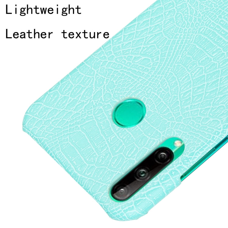 For Huawei P40 lite E/Y7p Shockproof Shockproof Crocodile Texture PC + PU Case