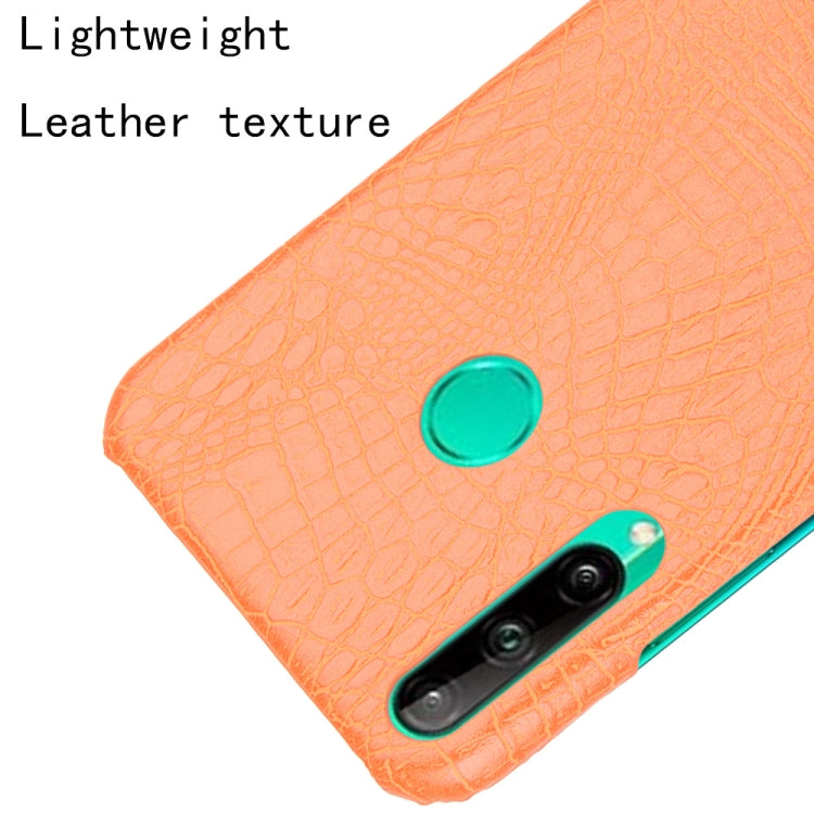 For Huawei P40 lite E/Y7p Shockproof Shockproof Crocodile Texture PC + PU Case