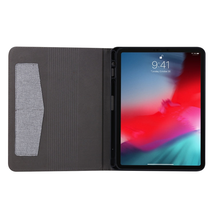 For iPad Pro 11(2020) Horizontal Flip TPU + Fabric PU Leather Protective Tablet Case with Name Card Clip