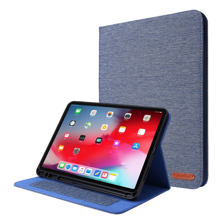 For iPad Pro 11(2020) Horizontal Flip TPU + Fabric PU Leather Protective Tablet Case with Name Card Clip