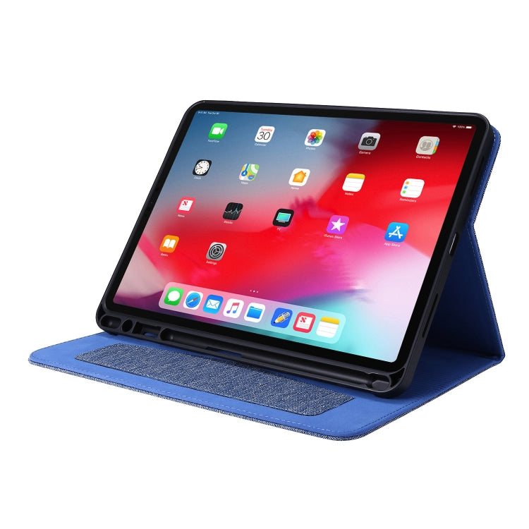 For iPad Pro 11(2020) Horizontal Flip TPU + Fabric PU Leather Protective Tablet Case with Name Card Clip