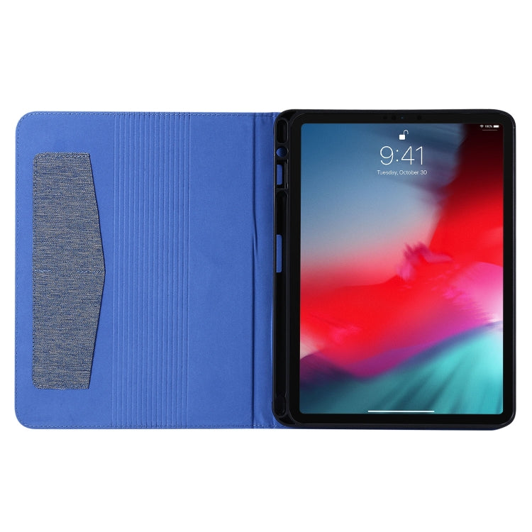 For iPad Pro 11(2020) Horizontal Flip TPU + Fabric PU Leather Protective Tablet Case with Name Card Clip