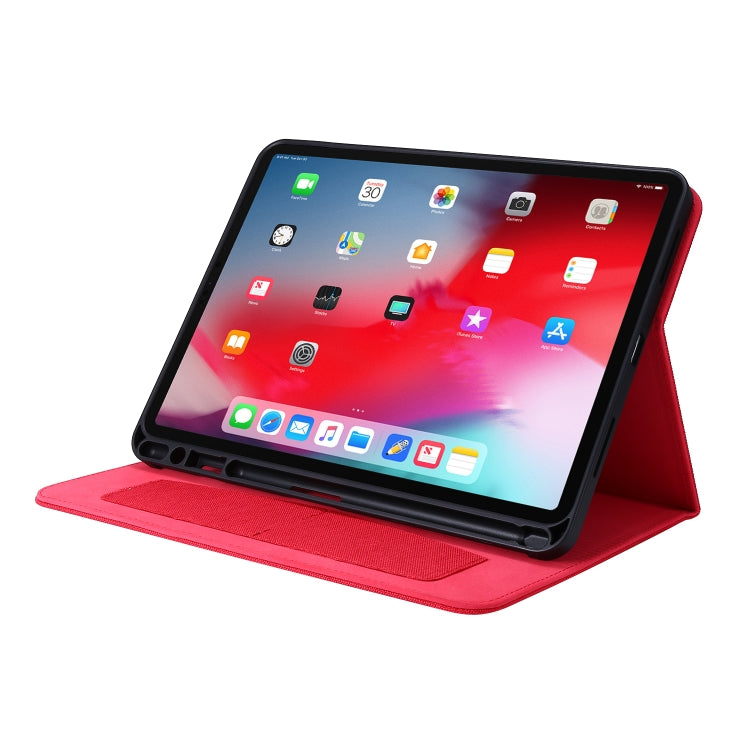 For iPad Pro 11(2020) Horizontal Flip TPU + Fabric PU Leather Protective Tablet Case with Name Card Clip