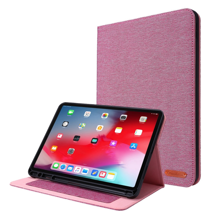 For iPad Pro 11(2020) Horizontal Flip TPU + Fabric PU Leather Protective Tablet Case with Name Card Clip