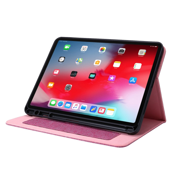 For iPad Pro 11(2020) Horizontal Flip TPU + Fabric PU Leather Protective Tablet Case with Name Card Clip