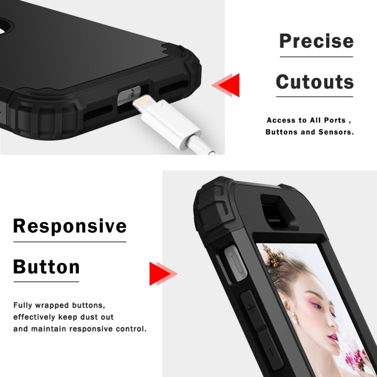For iPhone SE 2022 / SE 2020 Silicone + PC Three-piece Anti-drop Mobile Phone Protection Back Cover