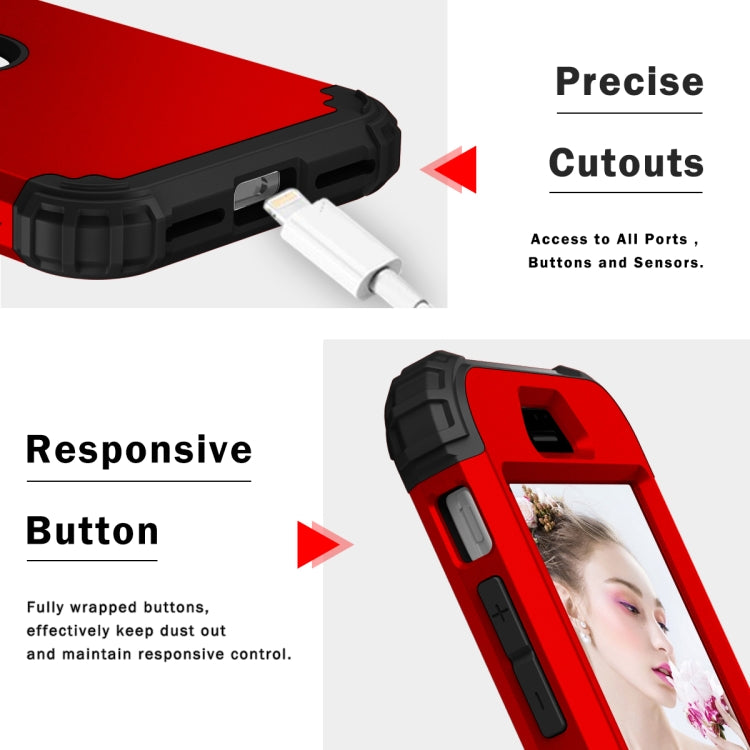 For iPhone SE 2022 / SE 2020 Silicone + PC Three-piece Anti-drop Mobile Phone Protection Back Cover
