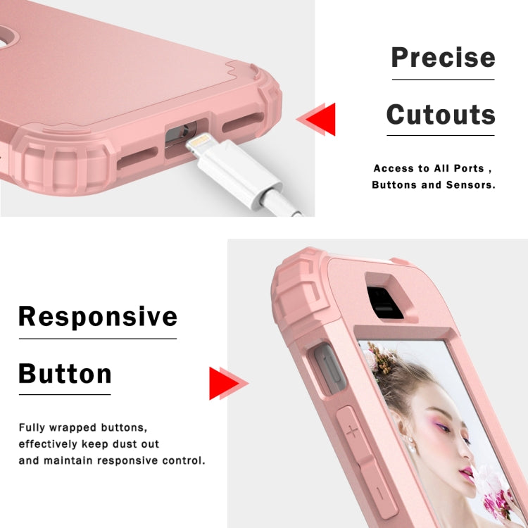 For iPhone SE 2022 / SE 2020 Silicone + PC Three-piece Anti-drop Mobile Phone Protection Back Cover