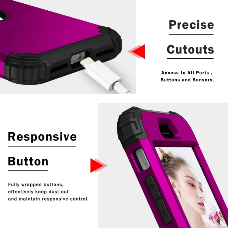 For iPhone SE 2022 / SE 2020 Silicone + PC Three-piece Anti-drop Mobile Phone Protection Back Cover