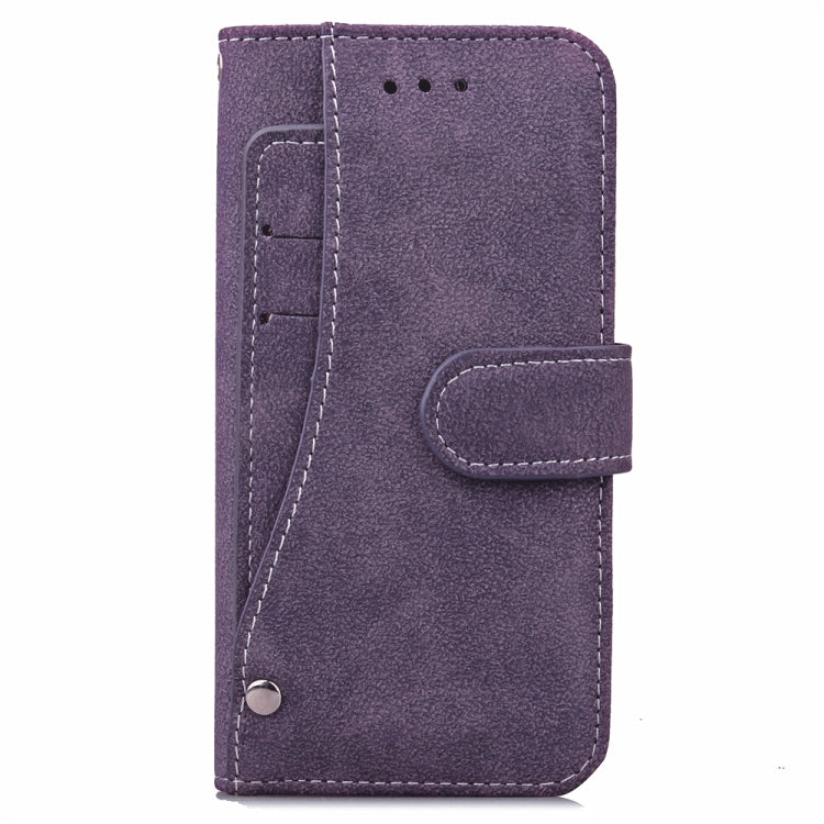 For iPhone SE 2022 / SE 2020 Matte Leather Rotary Card Case with Card Slot and Photo Frame and Stand Function