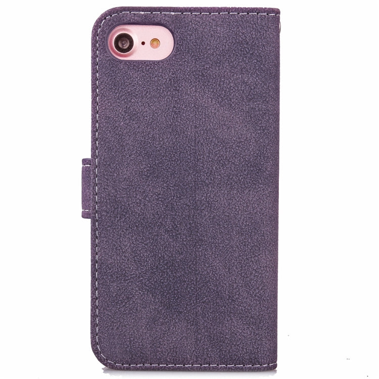 For iPhone SE 2022 / SE 2020 Matte Leather Rotary Card Case with Card Slot and Photo Frame and Stand Function
