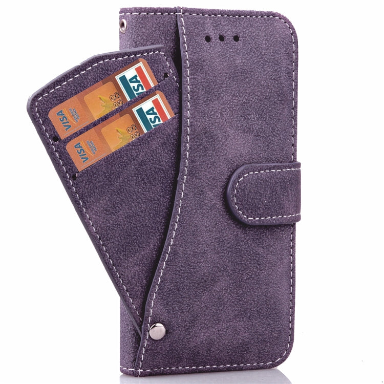For iPhone SE 2022 / SE 2020 Matte Leather Rotary Card Case with Card Slot and Photo Frame and Stand Function