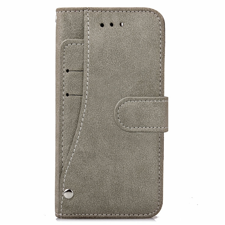 For iPhone SE 2022 / SE 2020 Matte Leather Rotary Card Case with Card Slot and Photo Frame and Stand Function