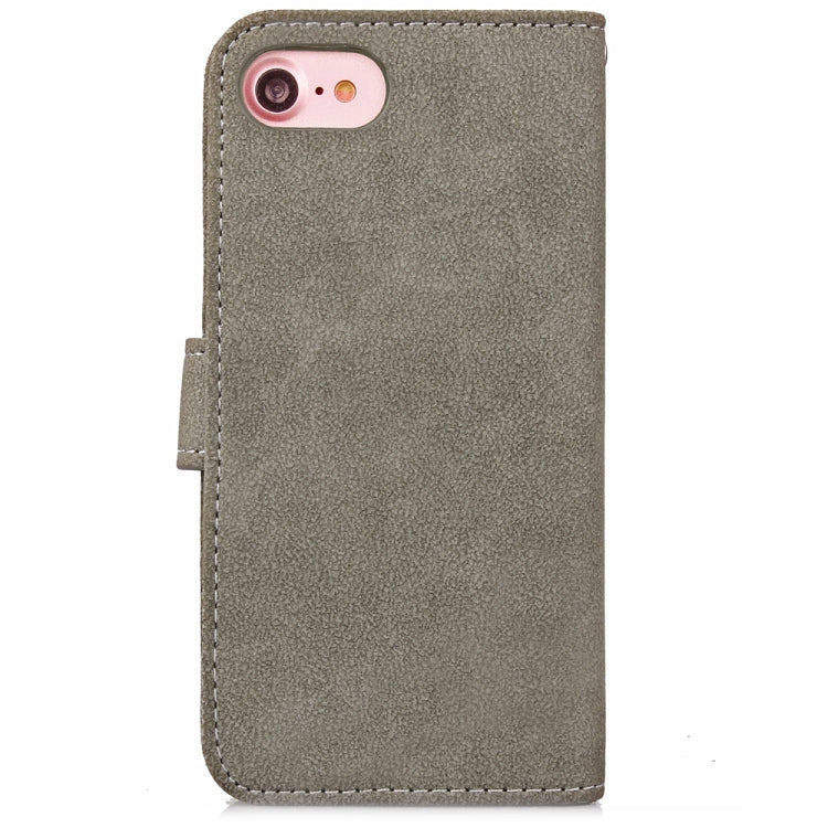 For iPhone SE 2022 / SE 2020 Matte Leather Rotary Card Case with Card Slot and Photo Frame and Stand Function