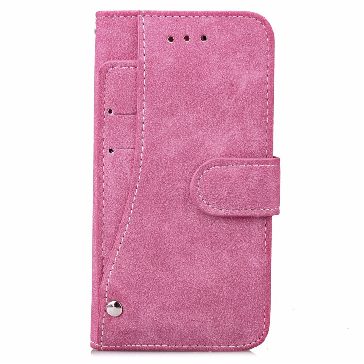 For iPhone SE 2022 / SE 2020 Matte Leather Rotary Card Case with Card Slot and Photo Frame and Stand Function