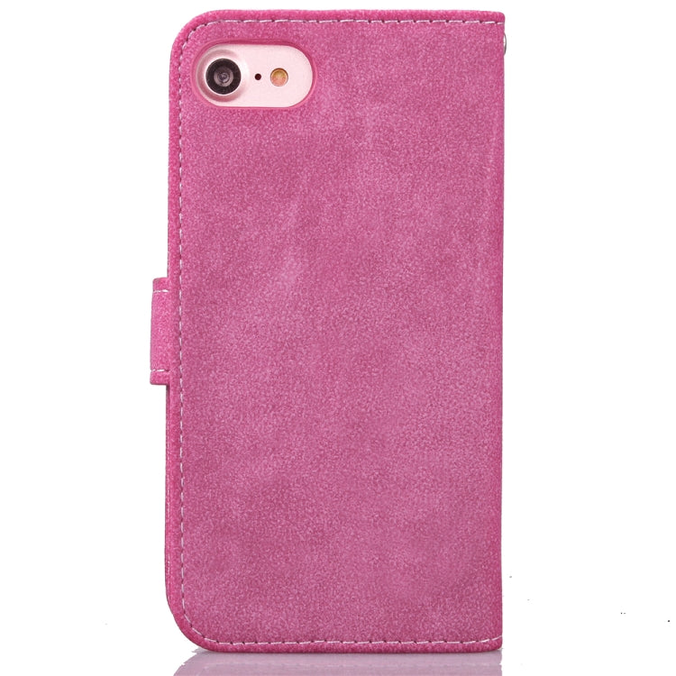 For iPhone SE 2022 / SE 2020 Matte Leather Rotary Card Case with Card Slot and Photo Frame and Stand Function