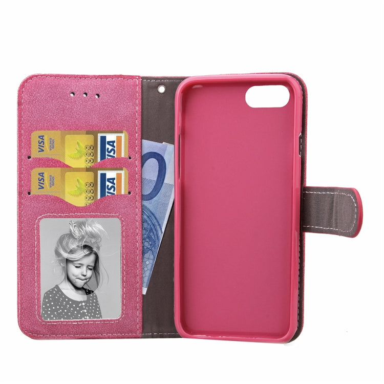 For iPhone SE 2022 / SE 2020 Matte Leather Rotary Card Case with Card Slot and Photo Frame and Stand Function