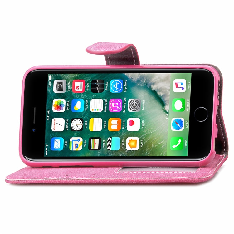 For iPhone SE 2022 / SE 2020 Matte Leather Rotary Card Case with Card Slot and Photo Frame and Stand Function