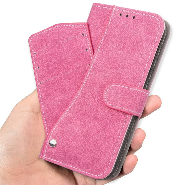 For iPhone SE 2022 / SE 2020 Matte Leather Rotary Card Case with Card Slot and Photo Frame and Stand Function