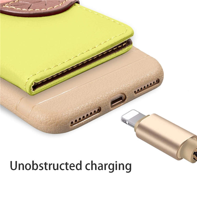 For iPhone SE 2022 / SE 2020 Leaf Buckle Litchi Texture Card Holder PU + TPU Case with Card Slot & Wallet & Holder & Photo Frame
