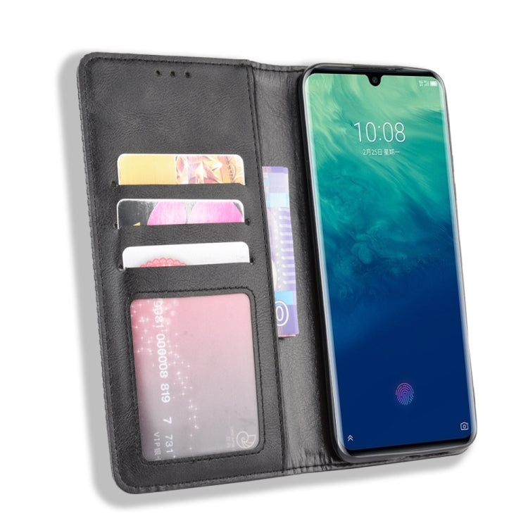For ZTE Axon 10 Pro/Axon 10 Pro 5G/A2020 Pro Magnetic Buckle Retro Crazy Horse Texture Horizontal Flip Leather Case  , with Holder & Card Slots & Photo Frame