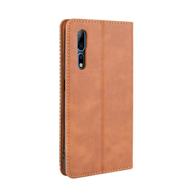 For ZTE Axon 10 Pro/Axon 10 Pro 5G/A2020 Pro Magnetic Buckle Retro Crazy Horse Texture Horizontal Flip Leather Case  , with Holder & Card Slots & Photo Frame