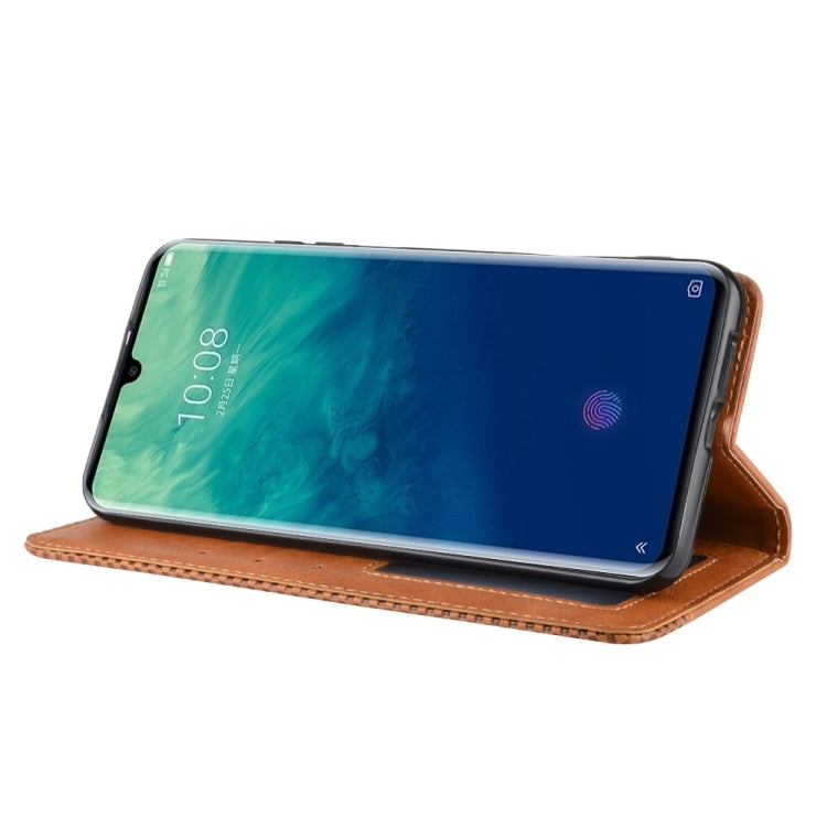 For ZTE Axon 10 Pro/Axon 10 Pro 5G/A2020 Pro Magnetic Buckle Retro Crazy Horse Texture Horizontal Flip Leather Case  , with Holder & Card Slots & Photo Frame