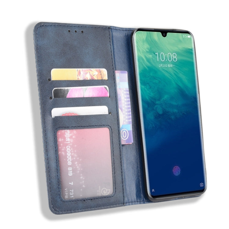 For ZTE Axon 10 Pro/Axon 10 Pro 5G/A2020 Pro Magnetic Buckle Retro Crazy Horse Texture Horizontal Flip Leather Case  , with Holder & Card Slots & Photo Frame