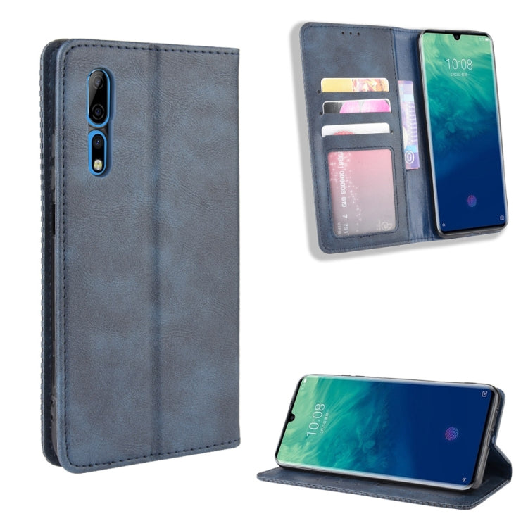 For ZTE Axon 10 Pro/Axon 10 Pro 5G/A2020 Pro Magnetic Buckle Retro Crazy Horse Texture Horizontal Flip Leather Case  , with Holder & Card Slots & Photo Frame