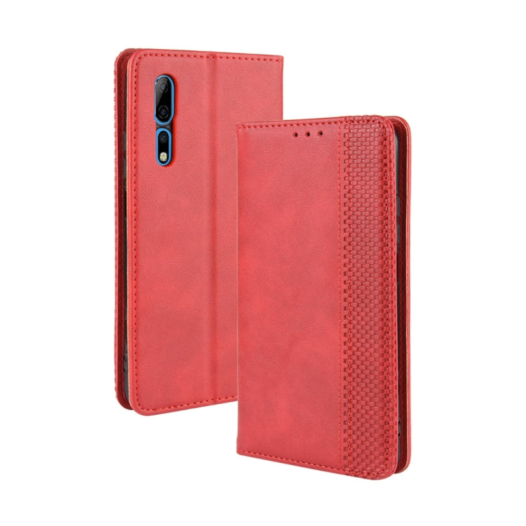 For ZTE Axon 10 Pro/Axon 10 Pro 5G/A2020 Pro Magnetic Buckle Retro Crazy Horse Texture Horizontal Flip Leather Case  , with Holder & Card Slots & Photo Frame