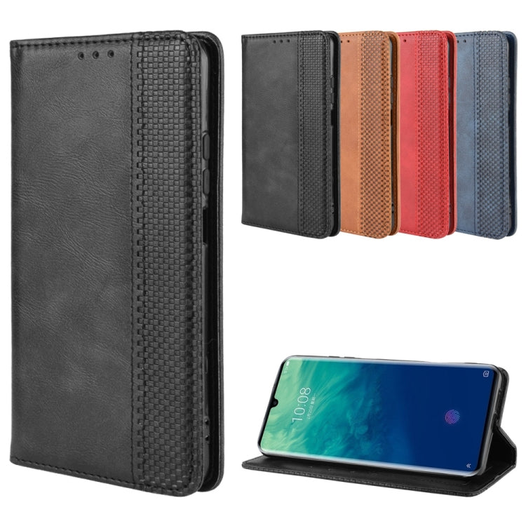 For ZTE Axon 10 Pro/Axon 10 Pro 5G/A2020 Pro Magnetic Buckle Retro Crazy Horse Texture Horizontal Flip Leather Case  , with Holder & Card Slots & Photo Frame