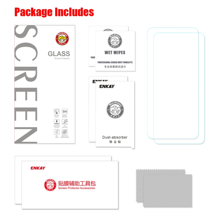 For Xiaomi Redmi K30/K30 Pro 2 PCS ENKAY Hat-prince 0.26mm 9H 2.5D Curved Edge Tempered Glass Film