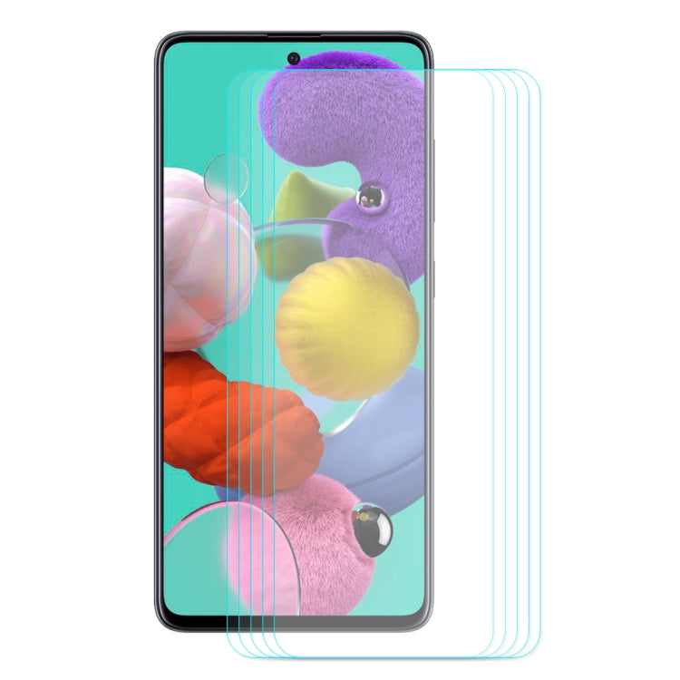 For Galaxy A51 5 PCS ENKAY Hat-prince 0.26mm 9H 2.5D Curved Edge Tempered Glass Film