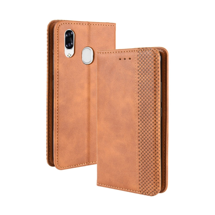 For ZTE Libero S10  Magnetic Buckle Retro Crazy Horse Texture Horizontal Flip Leather Case  , with Holder & Card Slots & Photo Frame