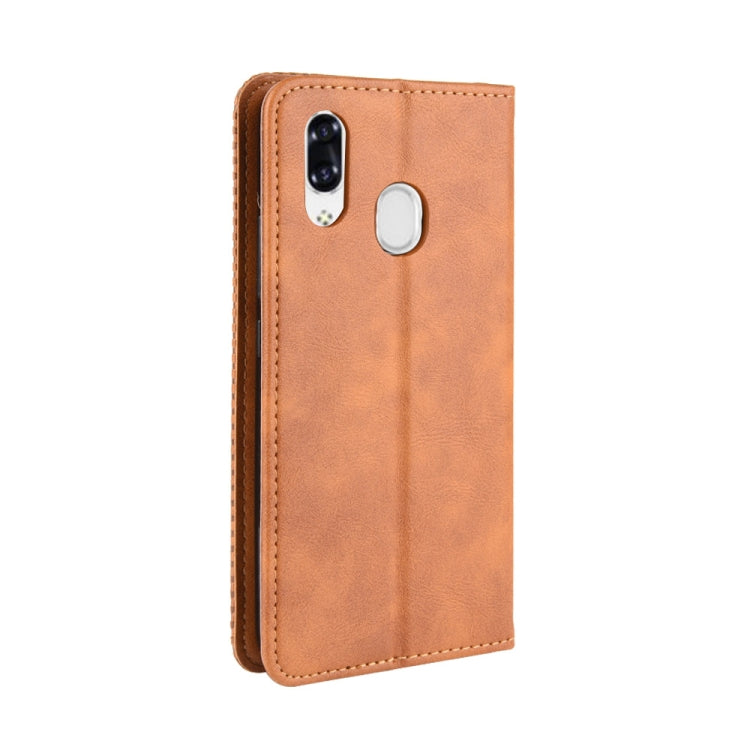 For ZTE Libero S10  Magnetic Buckle Retro Crazy Horse Texture Horizontal Flip Leather Case  , with Holder & Card Slots & Photo Frame