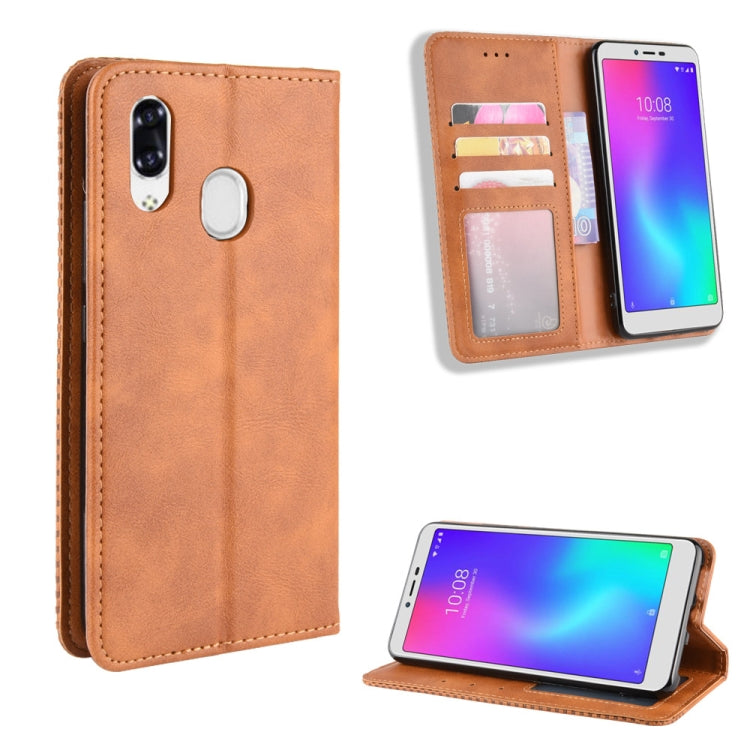 For ZTE Libero S10  Magnetic Buckle Retro Crazy Horse Texture Horizontal Flip Leather Case  , with Holder & Card Slots & Photo Frame