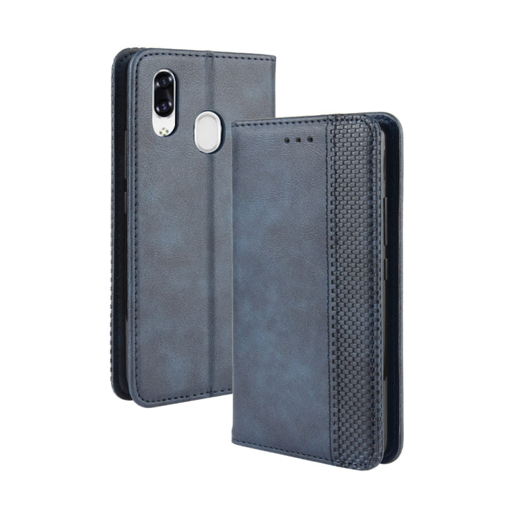 For ZTE Libero S10  Magnetic Buckle Retro Crazy Horse Texture Horizontal Flip Leather Case  , with Holder & Card Slots & Photo Frame