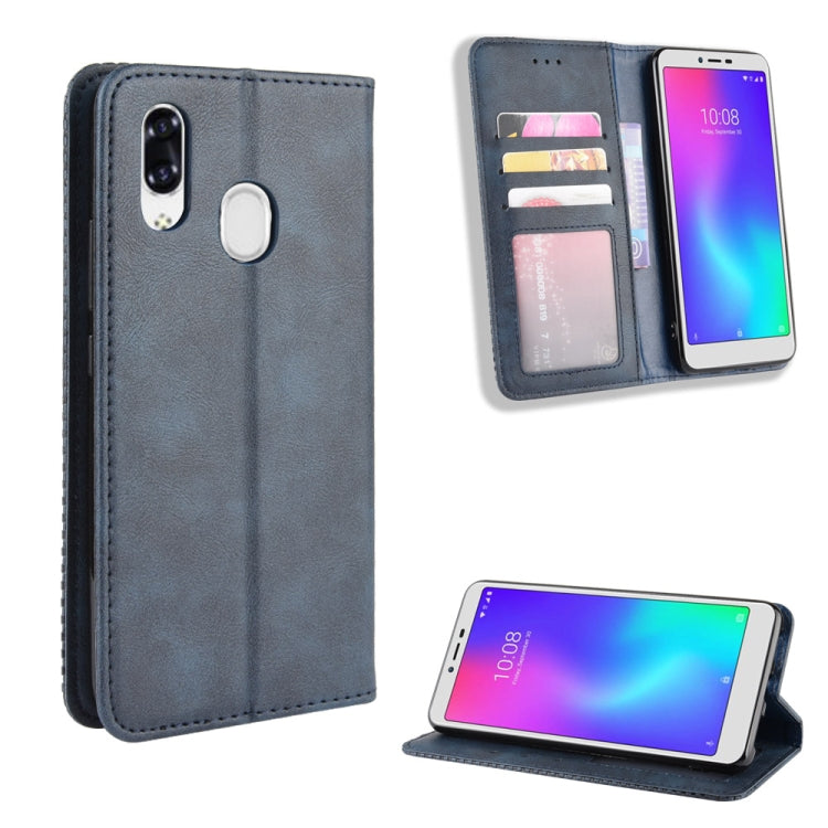 For ZTE Libero S10  Magnetic Buckle Retro Crazy Horse Texture Horizontal Flip Leather Case  , with Holder & Card Slots & Photo Frame