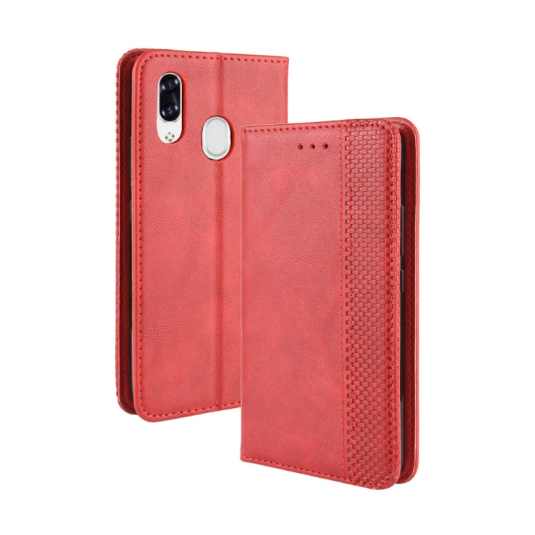 For ZTE Libero S10  Magnetic Buckle Retro Crazy Horse Texture Horizontal Flip Leather Case  , with Holder & Card Slots & Photo Frame