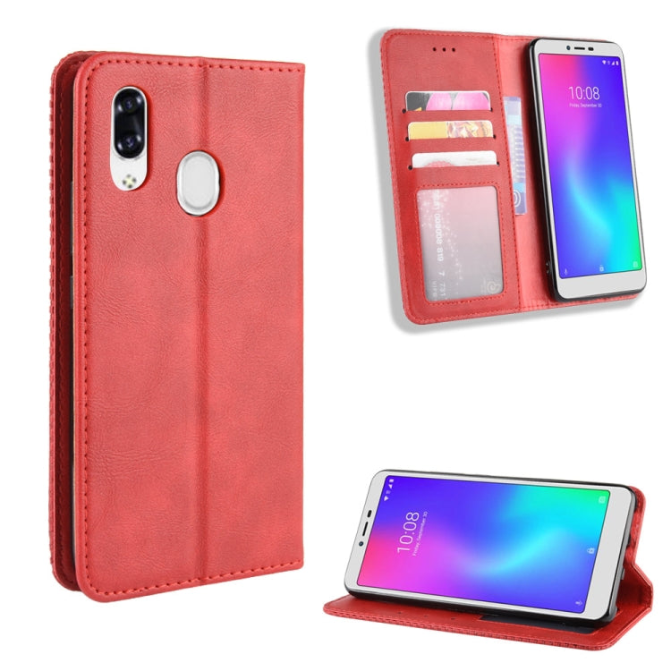 For ZTE Libero S10  Magnetic Buckle Retro Crazy Horse Texture Horizontal Flip Leather Case  , with Holder & Card Slots & Photo Frame