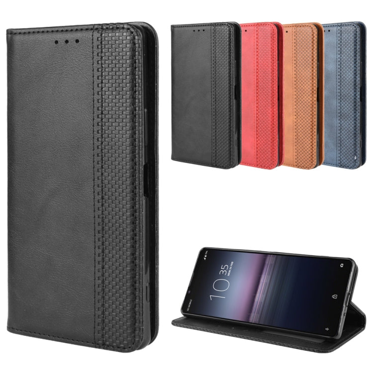 For  Sony Xperia 1 II Magnetic Buckle Retro Crazy Horse Texture Horizontal Flip Leather Case  , with Holder & Card Slots & Photo Frame