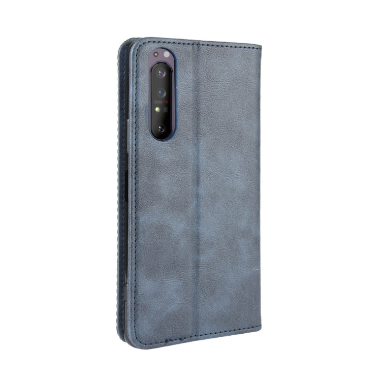 For  Sony Xperia 1 II Magnetic Buckle Retro Crazy Horse Texture Horizontal Flip Leather Case  , with Holder & Card Slots & Photo Frame