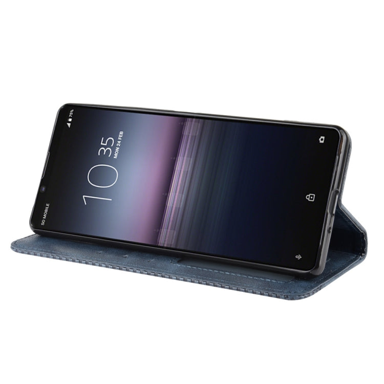 For  Sony Xperia 1 II Magnetic Buckle Retro Crazy Horse Texture Horizontal Flip Leather Case  , with Holder & Card Slots & Photo Frame