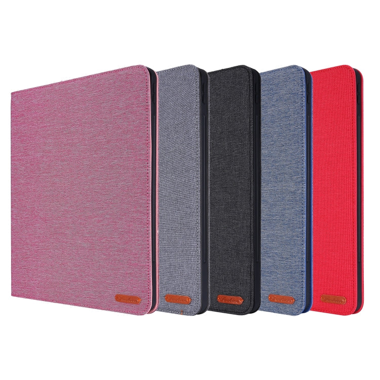 For iPad Pro 12.9(2020) Horizontal Flip TPU + Fabric PU Leather Protective Case with Name Card Clip