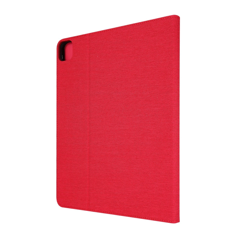 For iPad Pro 12.9(2020) Horizontal Flip TPU + Fabric PU Leather Protective Case with Name Card Clip